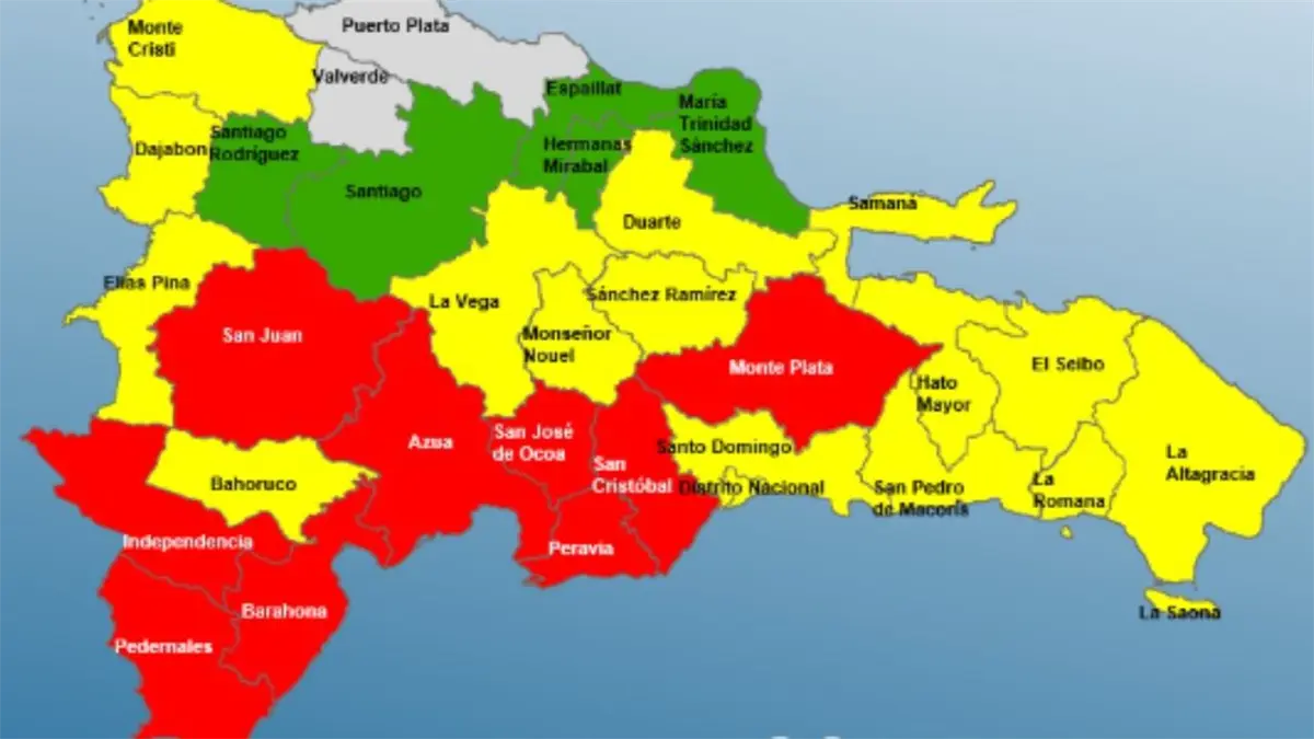 COE mantiene 9 provincias en alerta roja, 16 en amarilla y 5 en verde por efectos del hurac&aacute;n Melissa