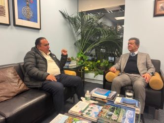 Víctor Pavón dialoga con Leonel Fernández sobre aspectos referentes a la municipalidad en su visita a  NY
