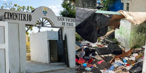 Cementerio San Vicente de Paul, en Los Mina Viejo, luce abandonado y convertido en vertedero