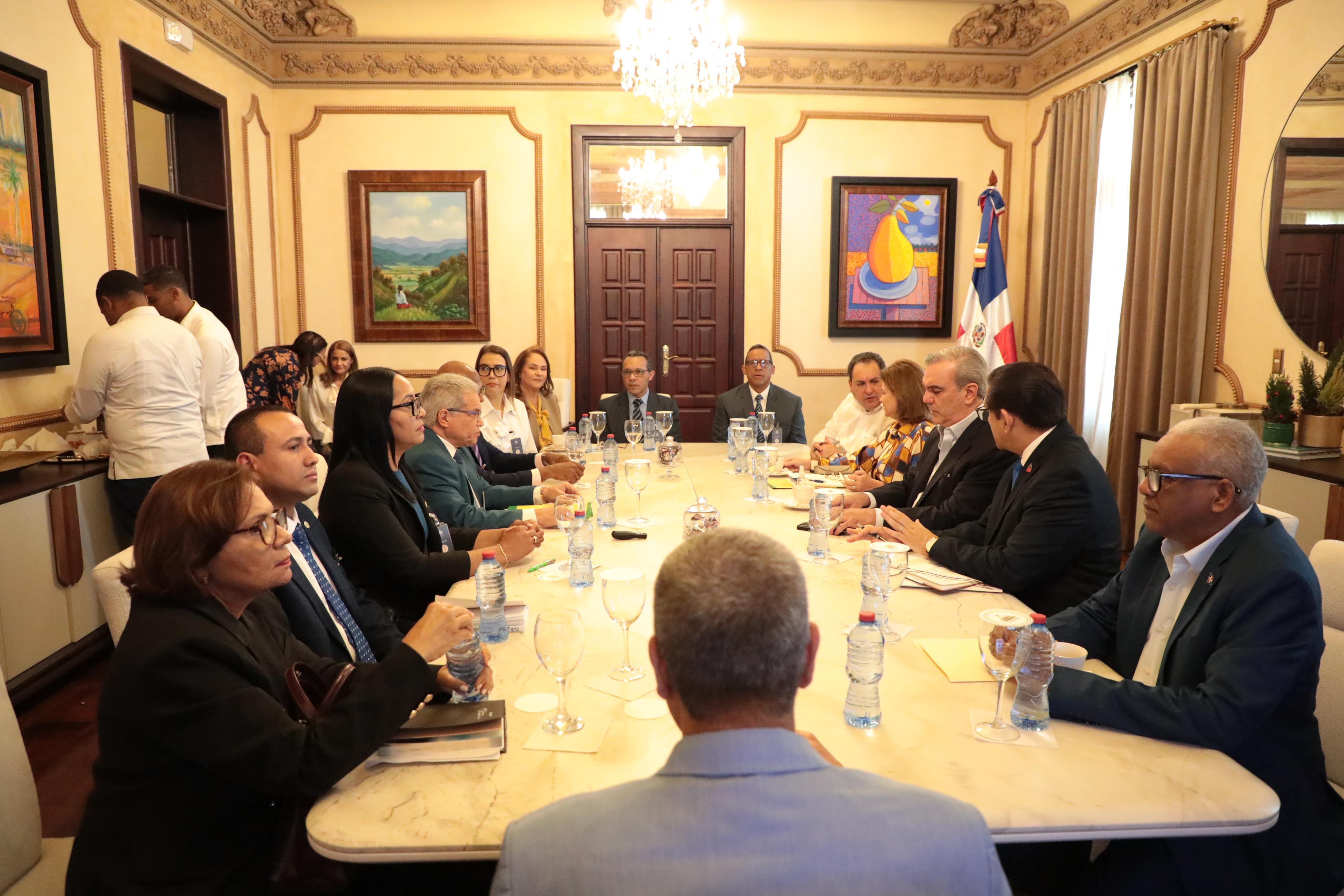 Presidente Abinader se re&uacute;ne en el Palacio Nacional con la comisi&oacute;n del Colegio M&eacute;dico Dominicano