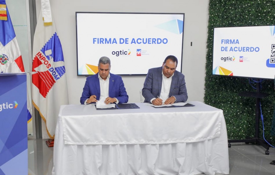 OGTIC e INPOSDOM firman acuerdo para instalaci&oacute;n de nuevos Puntos GOB sin costo de alquiler