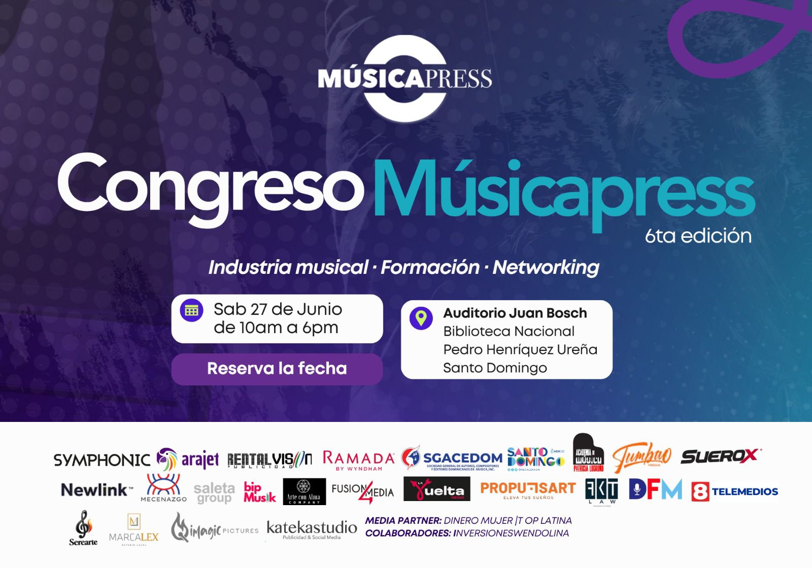 Congreso Músicapress celebrará su 6ta edición con destacados expertos de la música latina