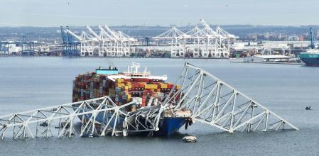 Choque de barco provoca el colapso del puente Francis Scott Key de Baltimore