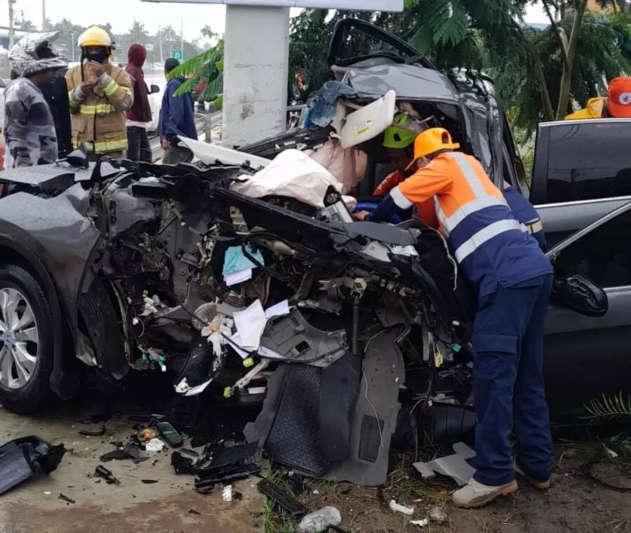 Se registra accidente de tr&aacute;nsito en la autopista Duarte