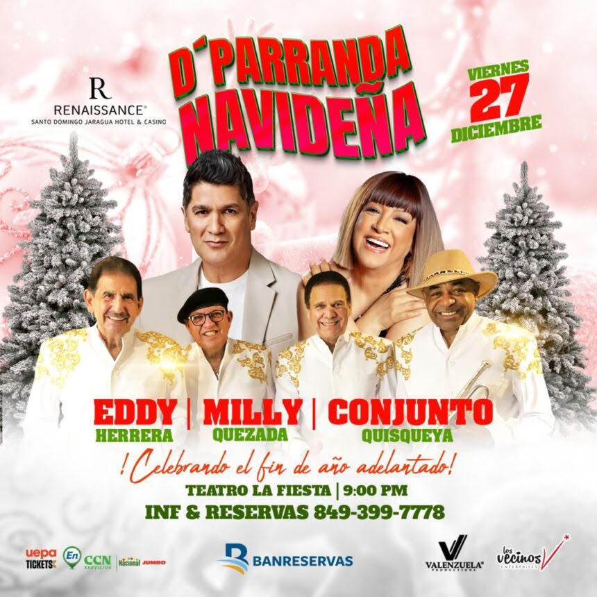 Milly Quezada junto al Conjunto Quisqueya y Eddy Herrera presentar&aacute; &ldquo;D&rsquo; Parranda Navide&ntilde;a&rdquo;