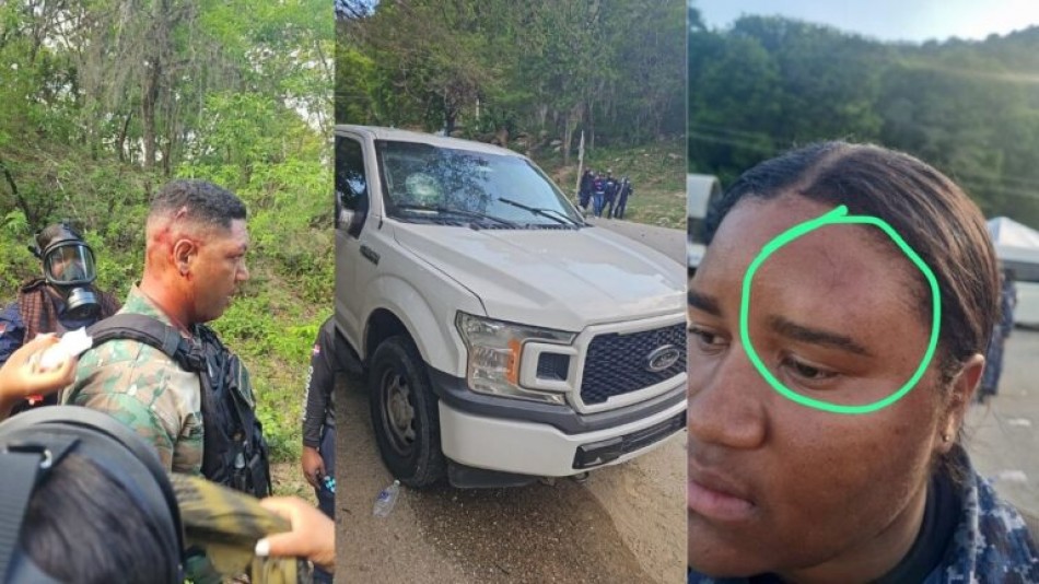 Tres polic&iacute;as y un capit&aacute;n del Ej&eacute;rcito resultan heridos luego de agresi&oacute;n a pedradas en protesta en San Juan de la Maguana