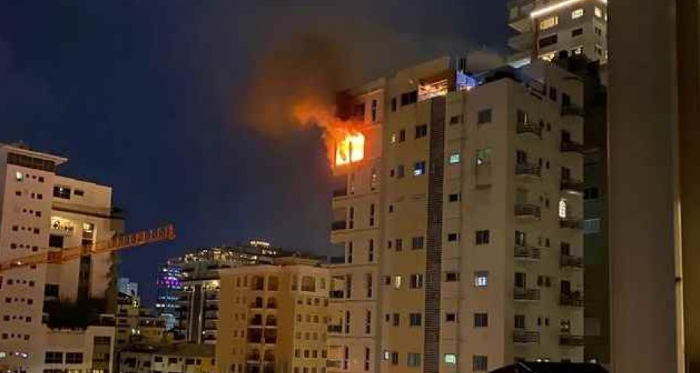 Se registra incendio en torre de apartamentos en Piantini