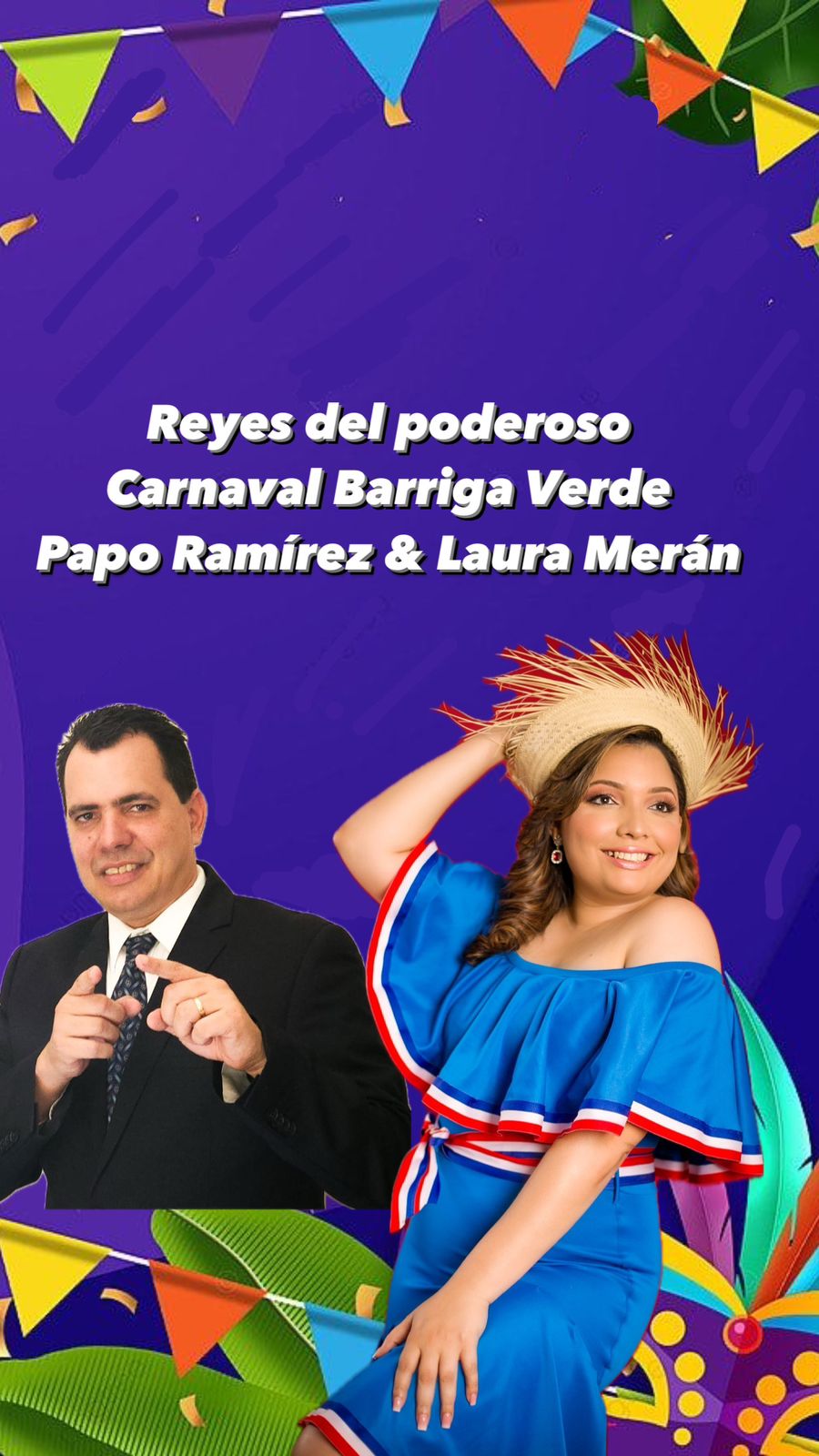 Comunicadores Eduardo Ram&iacute;rez y Laura Mer&aacute;n ser&aacute;n los reyes del carnaval Barriga Verde de SJM