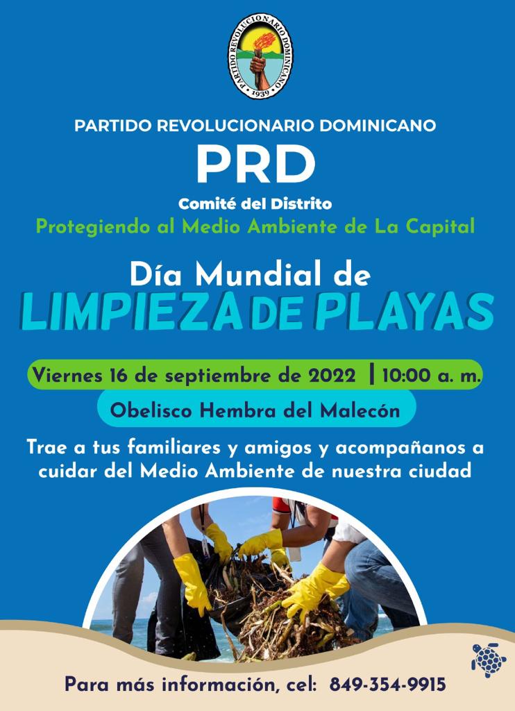 Comit&eacute; del PRD protegiendo el medio ambiente en el dia mundial de la limpieza de las playas 
