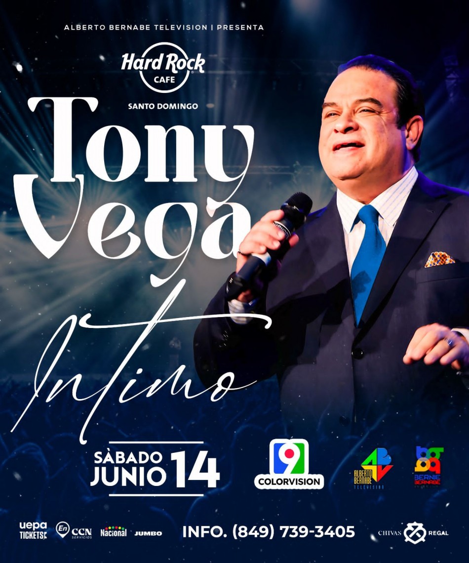 Tony Vega se presentar&aacute; en el Hard Rock Santo Domingo el pr&oacute;ximo 14 de junio*
