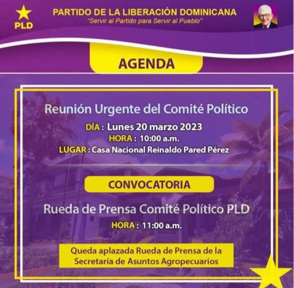 Miembros del Partido de la Liberaci&oacute;n Dominicana realizar&aacute;n rueda de prensa 