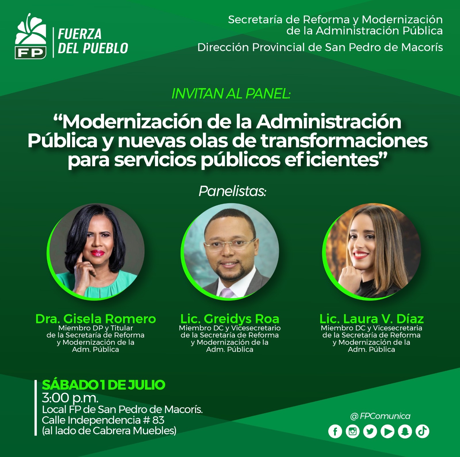 Partido Fuerza del Pueblo invita a participar en un panel sobre la modernizaci&oacute;n de la administraci&oacute;n p&uacute;blica y las nuevas olas de transformaciones para servidores p&uacute;blicos 