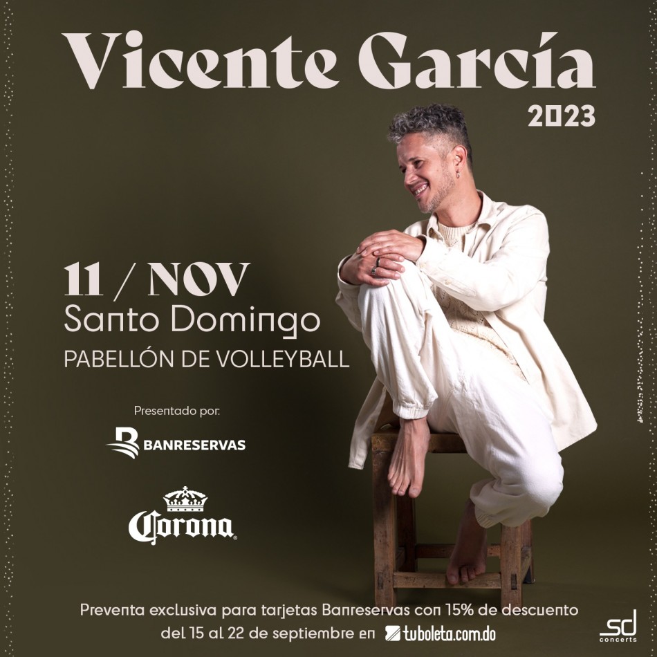 Vicente Garcia se reencontrar&aacute; con el p&uacute;blico dominicano con su gira 2023 