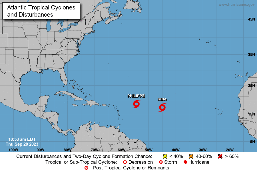 Se forma la tormenta tropical Rina en el centro del Atl&aacute;ntico