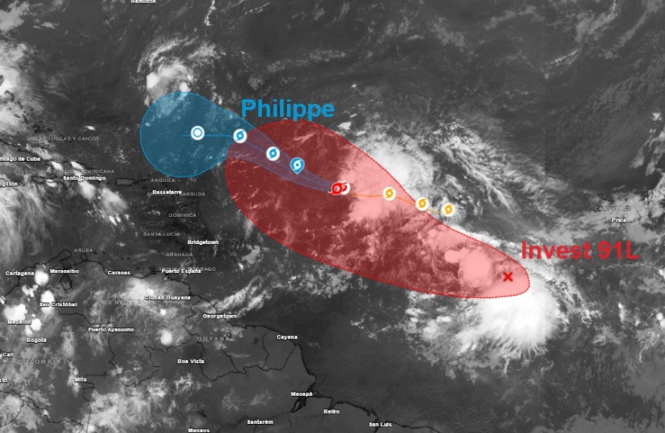 Onamet monitorea la tormenta Philippe; mientras pronostica lluvia y calor para este viernes