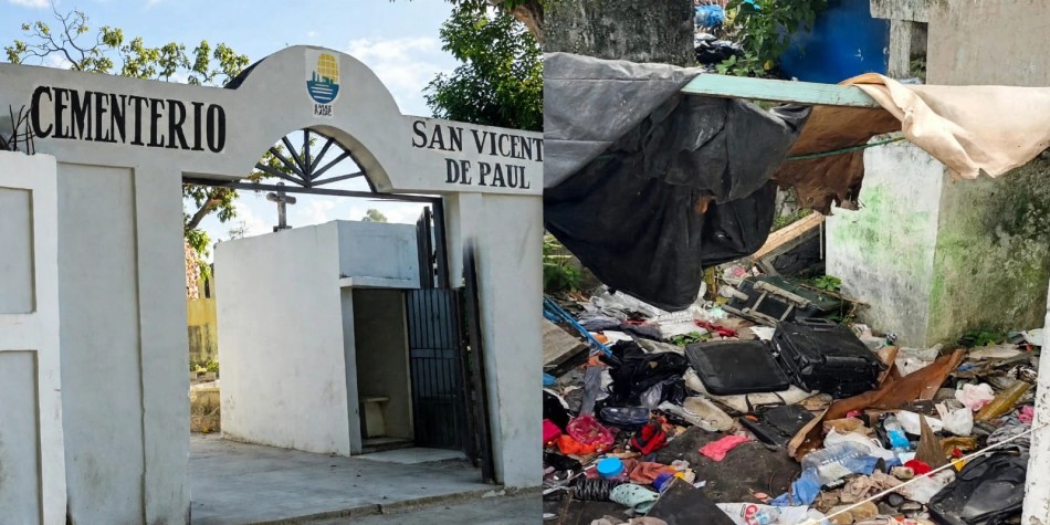 Cementerio San Vicente de Paul, en Los Mina Viejo, luce abandonado y convertido en vertedero