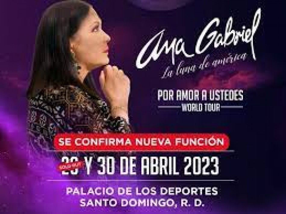 Ana Gabriel confirma 2da  funci&oacute;n en el Palacio De los Deportes