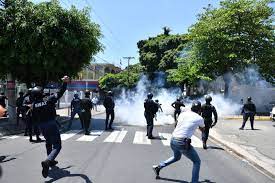 Diez bombas lacrim&oacute;genas paralizan a los pelede&iacute;stas