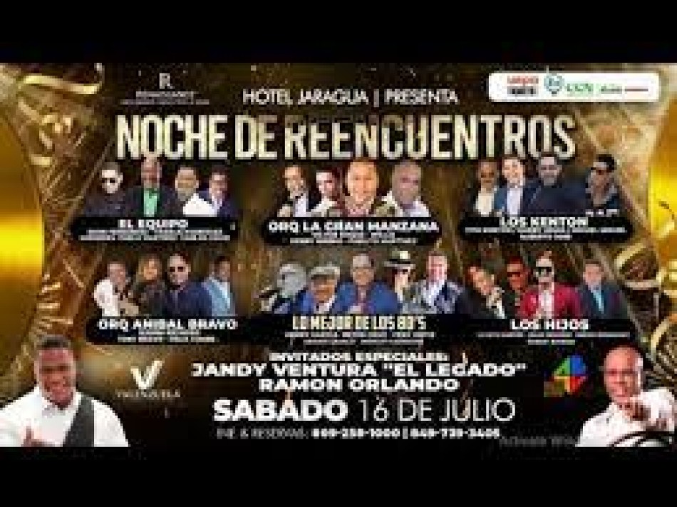 Noche de reencuentros, un peque&ntilde;o congreso merenguero, el 16 de julio en el Teatro La Fiesta
