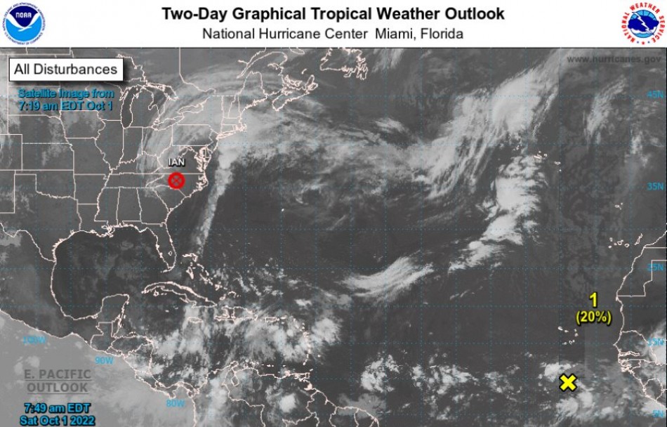 Tormenta Ian se debilita el sábado a su paso por el sureste de Estados Unidos
