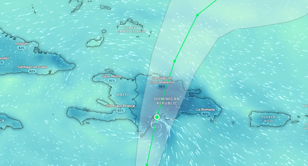 Esta ser&aacute; la hora en la que la Tormenta Franklin tocar&aacute; suelo dominicano